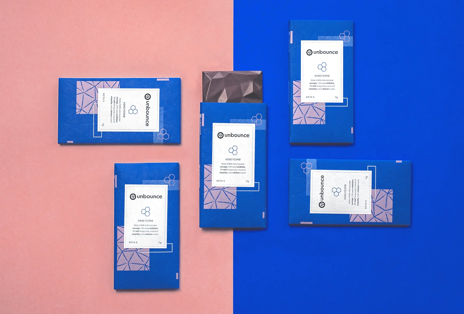 Inspired by MailChimp’s internal brand reveal, 2 of our branded chocolate bars contained Golden Tickets for staff to find and win vacations with.