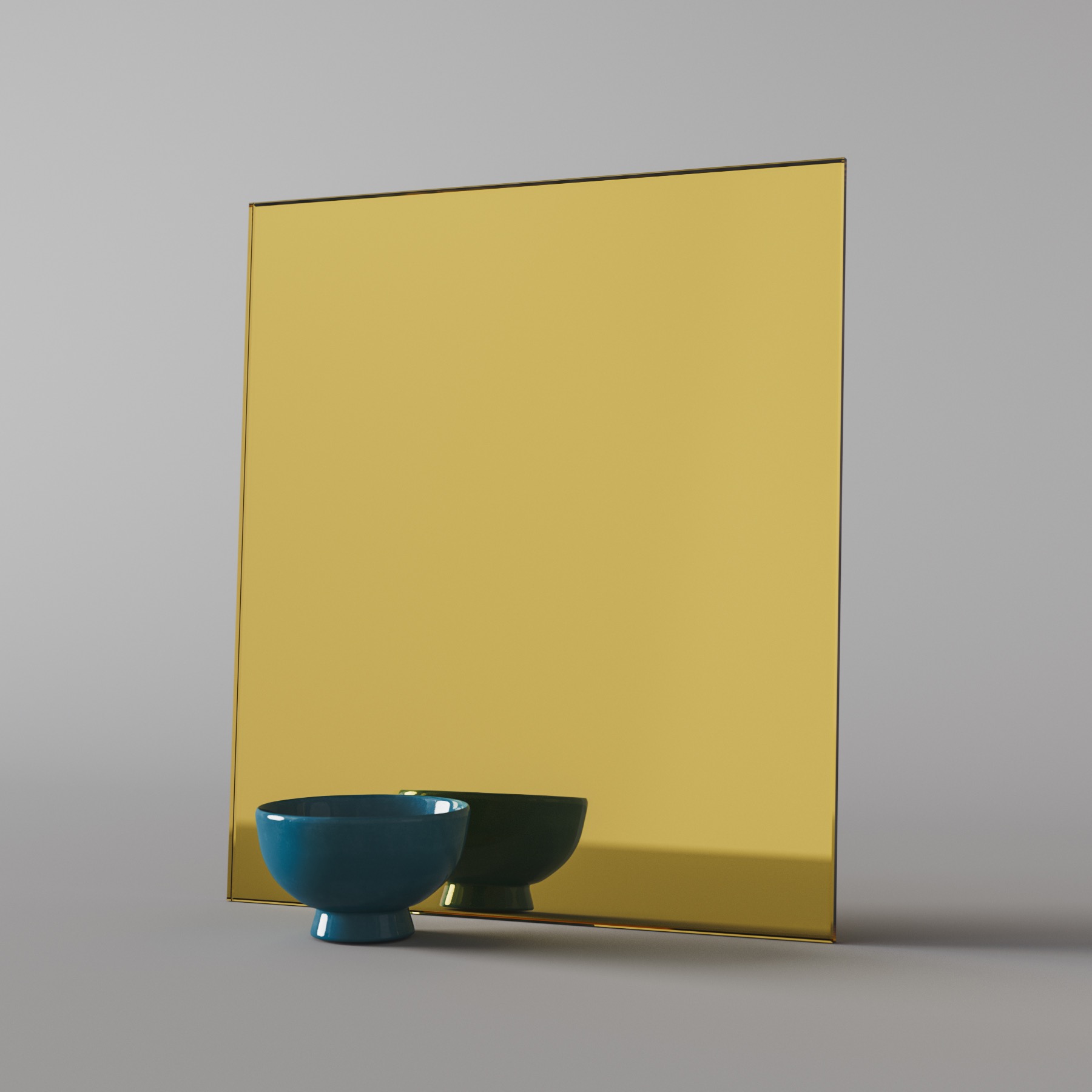 Studio photo of yellow mirror swatch by Color &amp; Mirror