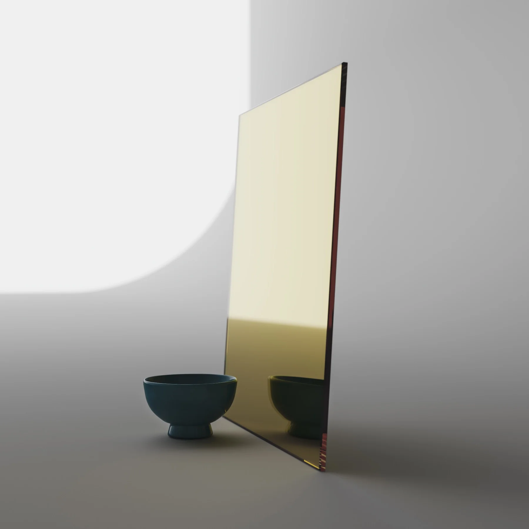 Side photo of yellow mirror