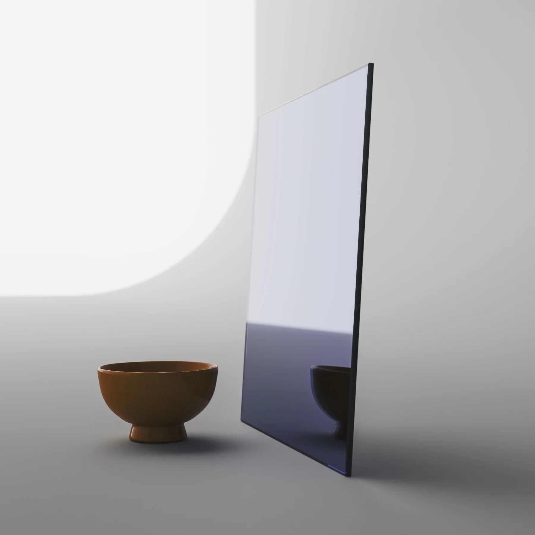 Side photo of purple mirror