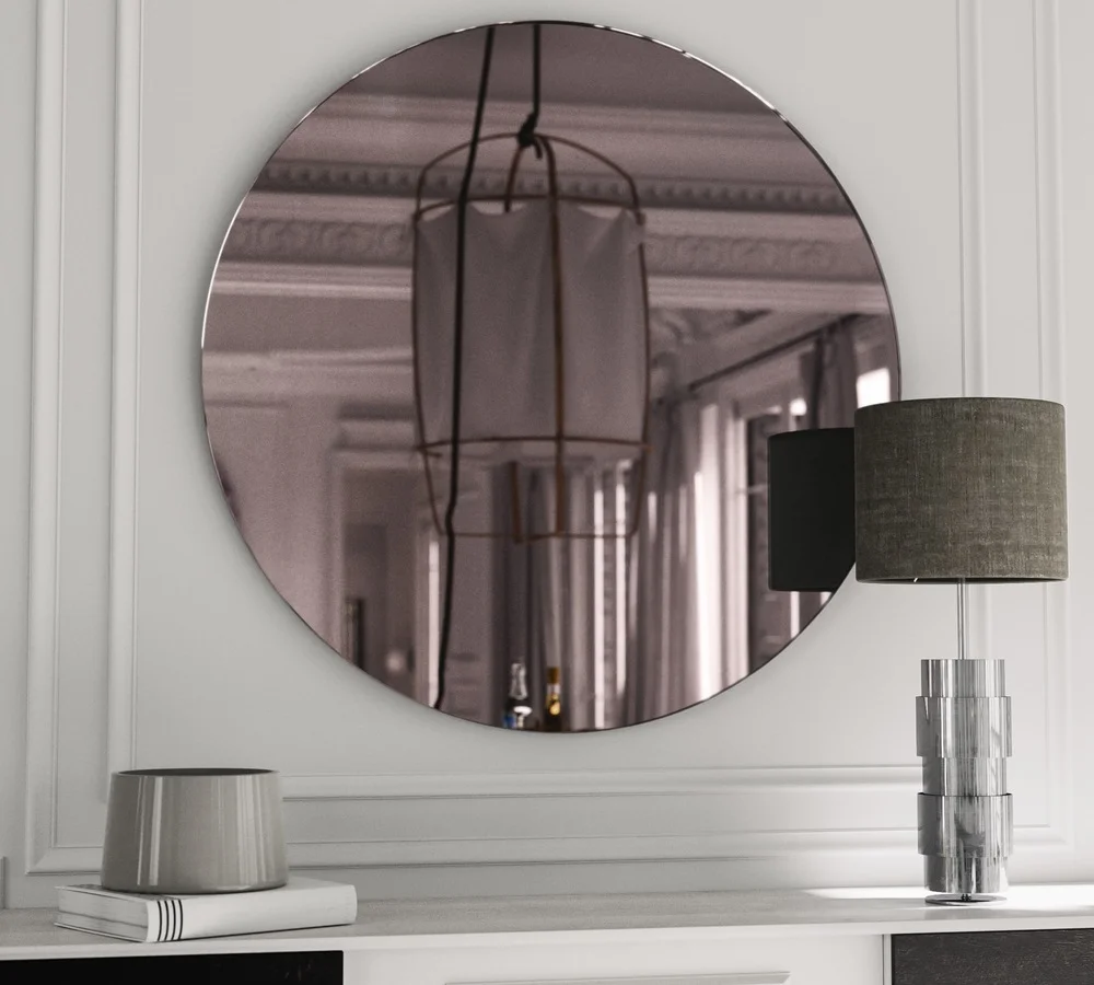 Round Light Pink Mirror
