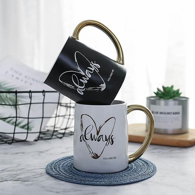 ALWAYS YOU & ME COUPLE MUGS #romance #decor #lovedecor #romanceme #couples #coffeemugs #coffee #couples #coupledecor #love #lovers #morningstogether #heart #heartdecor