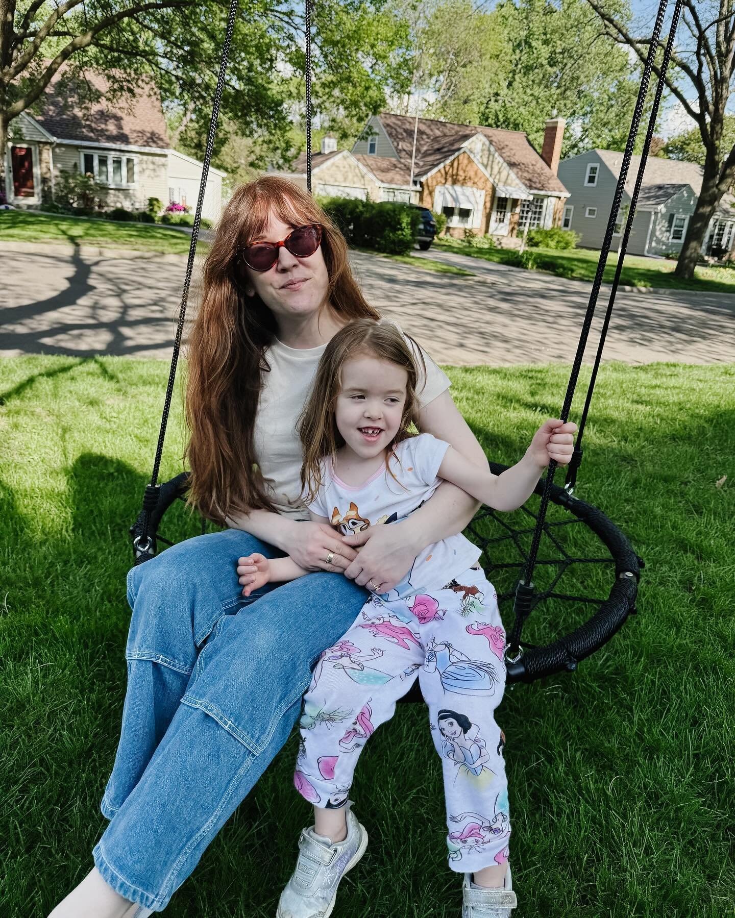 This wondrous little person 🥹❤️ I just love being her mama. And I am so thankful for these two crazy grandma/nanas, who tirelessly give us their love, support, wisdom, and will even play monkey-in-the-middle. @janeevans818 @flruth