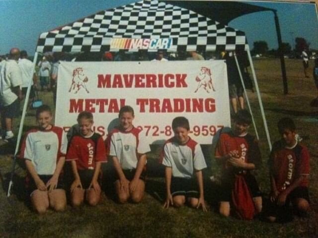 #TuesdayTeam Storm FC 04 boys (and a couple if girls!)at the Quickfoot tournament. 
This is 2005, notice our @JOMA original uniforms. 
LtoR. Lydia Livingston, Katie lane, Ashley Fluty, David Millward, Thomas Cryer and Ulysis Trejo. 
#Tradition | #Out