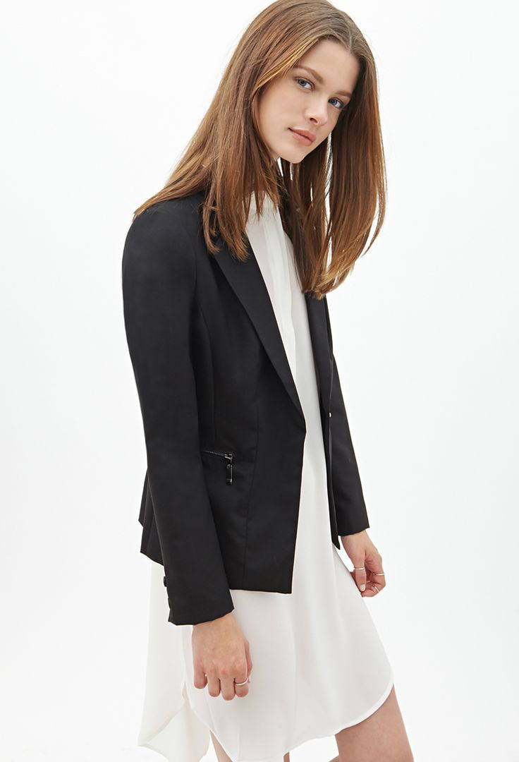 Collarless Woven Blazer