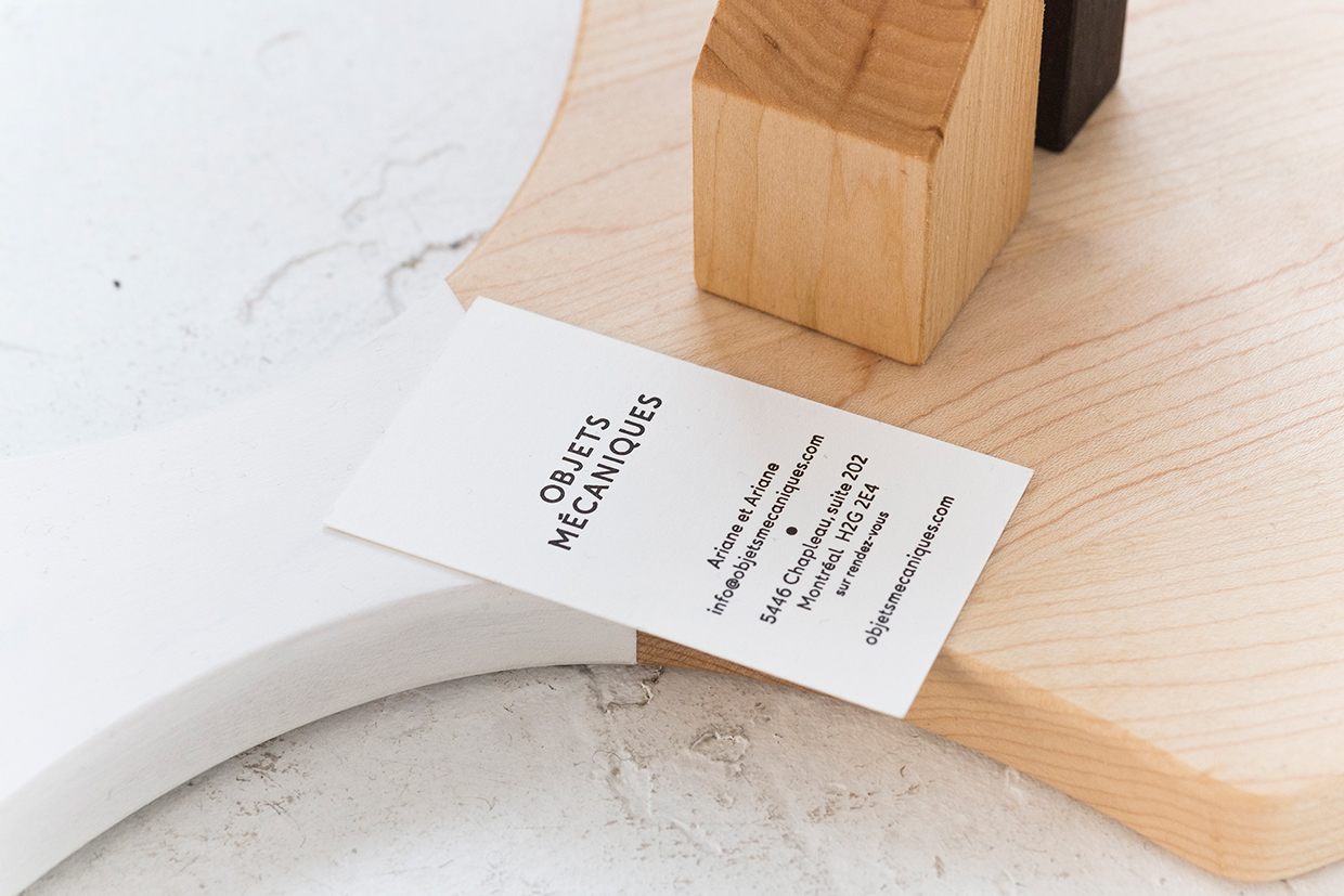 Montréal based graphic design studio Nouvelle Administration crafted a brand for Objets Mécaniques that contemplates its carefully handmade lifestyle products. Their simple and contemporary identity and collaterals reflect the company’s slow design laboratory approach produced with reclaimed materials in modern design.