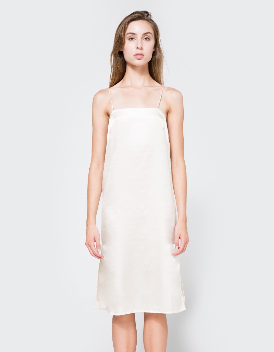 Silk square neck dress