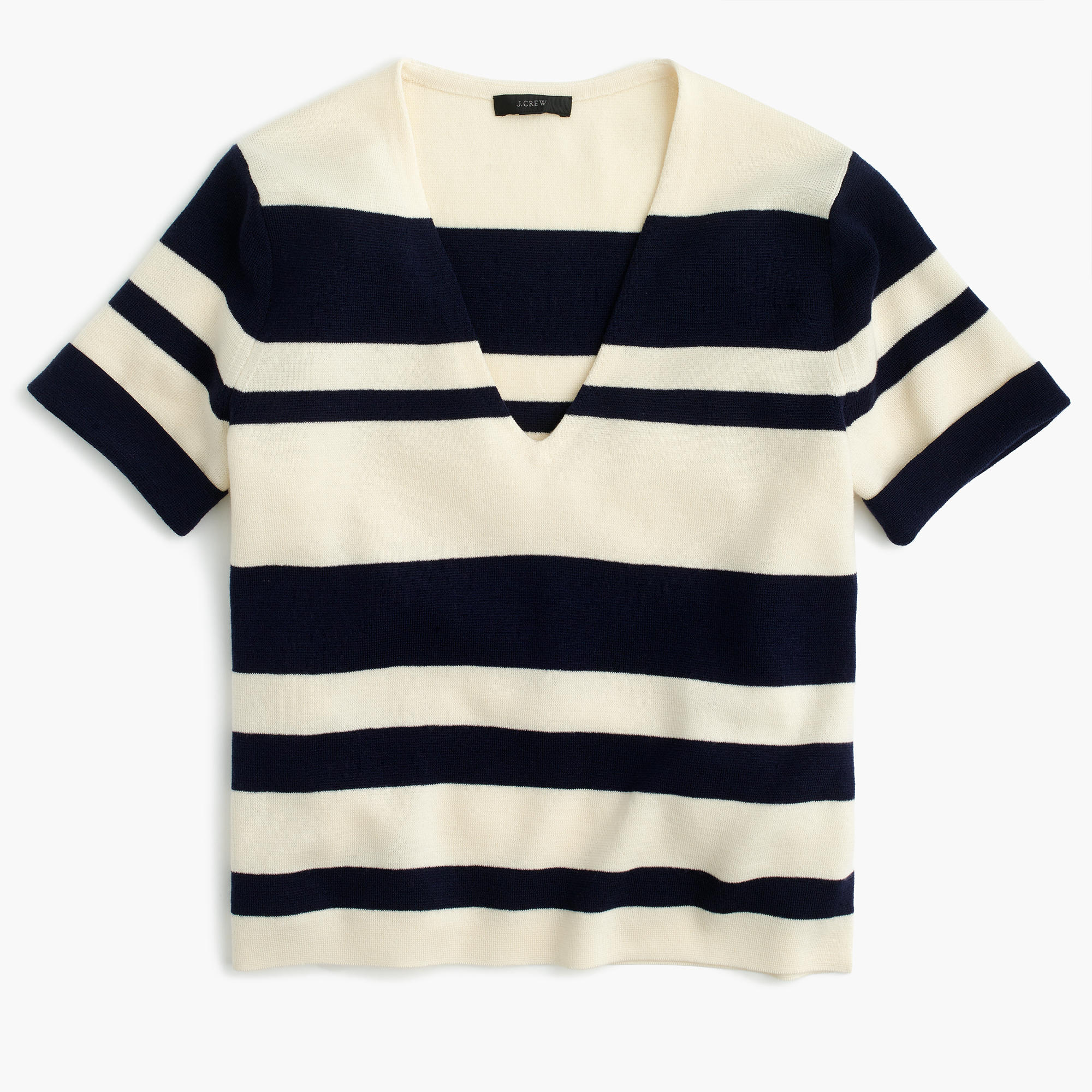 Short Sleeve V Neck Sweater