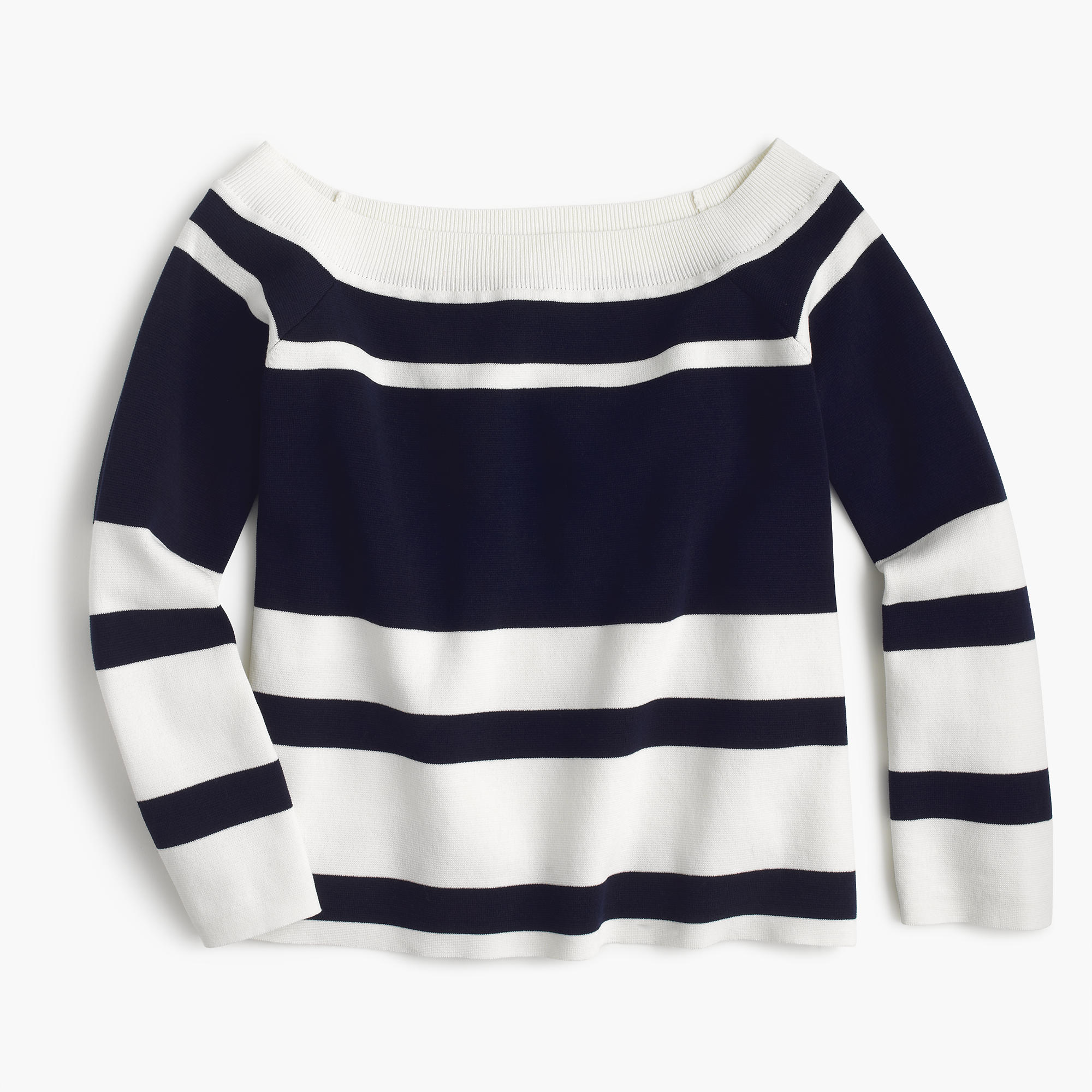 Off the Shoulder Striped Sweater