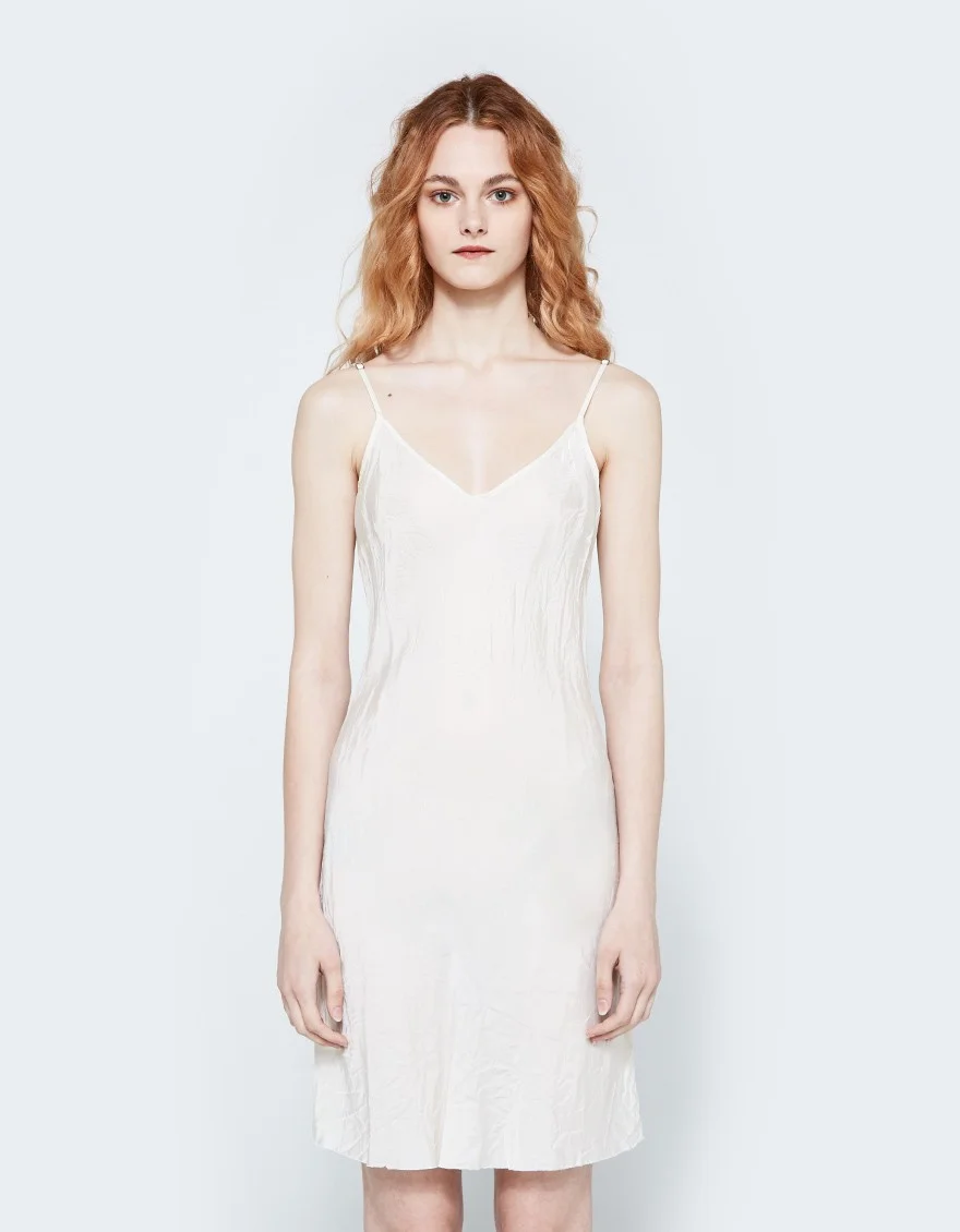 Short Bias Slip in Vintage White