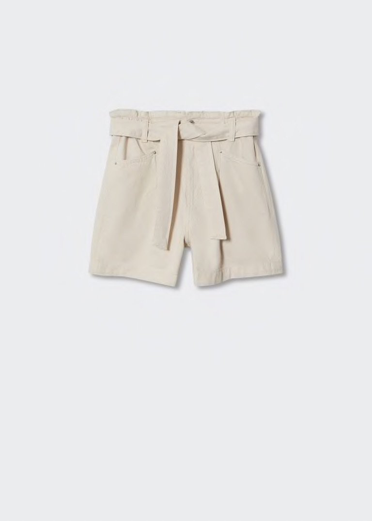 Paperbag Denim Shorts