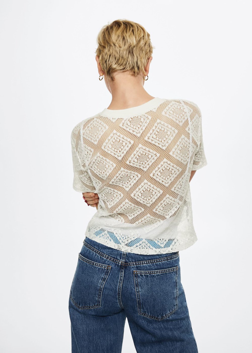 Openwork Knit T-Shirt