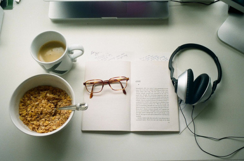 headphones coffee cereal book by Kevin_Morris via Flickr Creative Commons.jpg