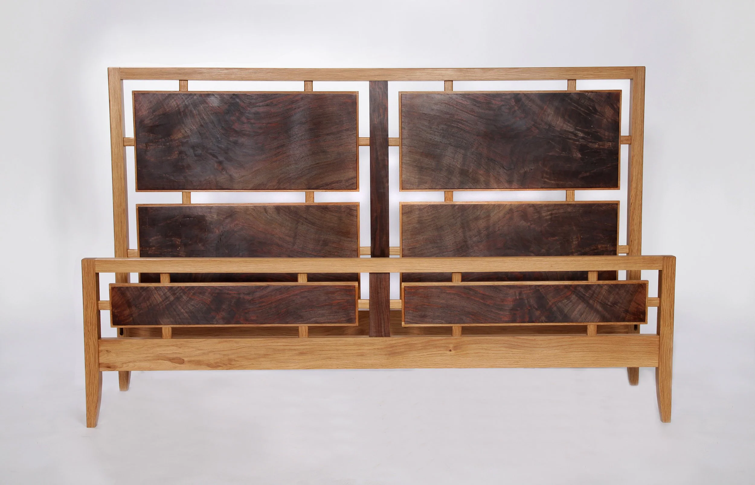 Bed in Claro Walnut and White Oak