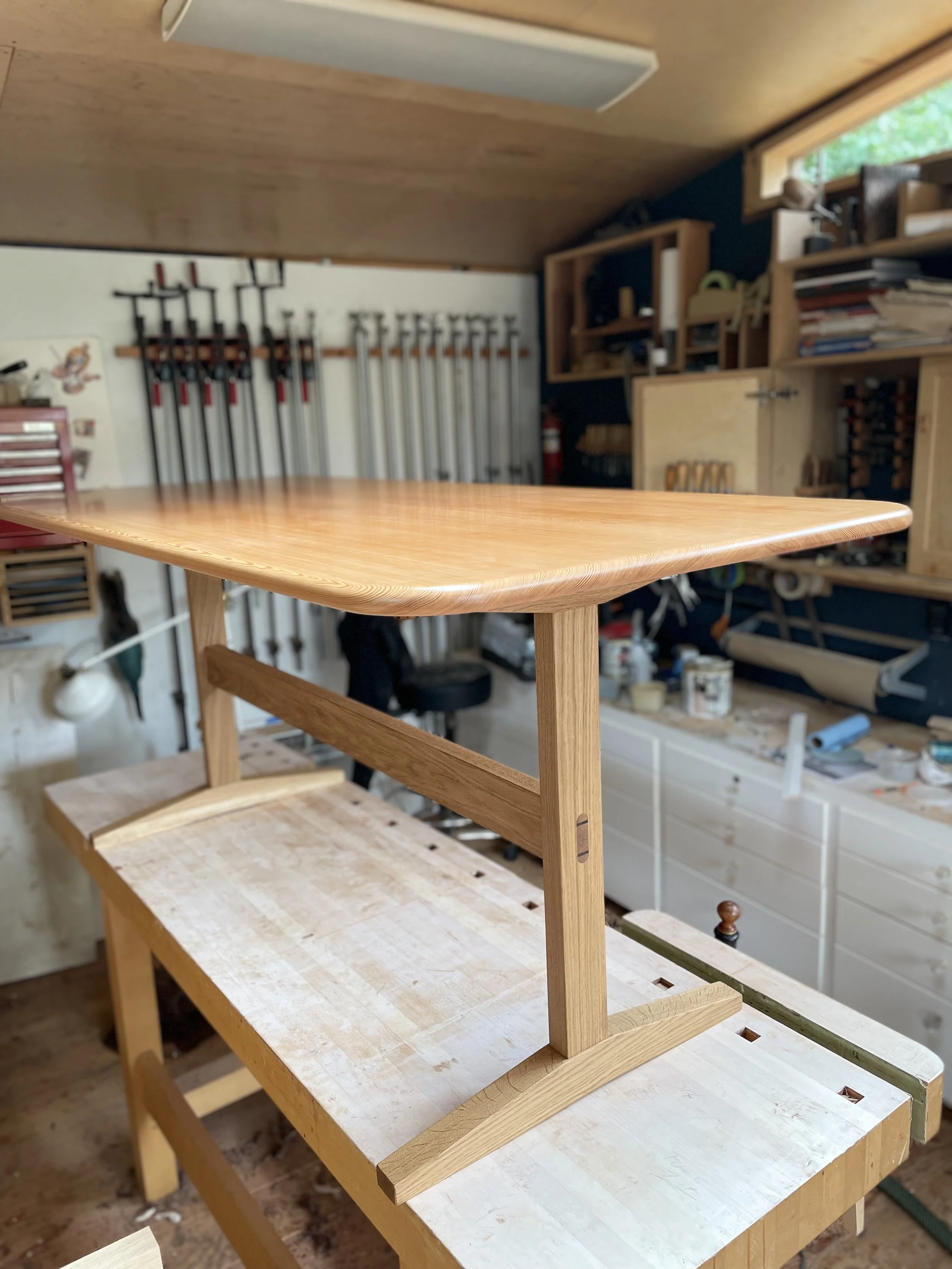 Trestle Table in White Oak and Fir