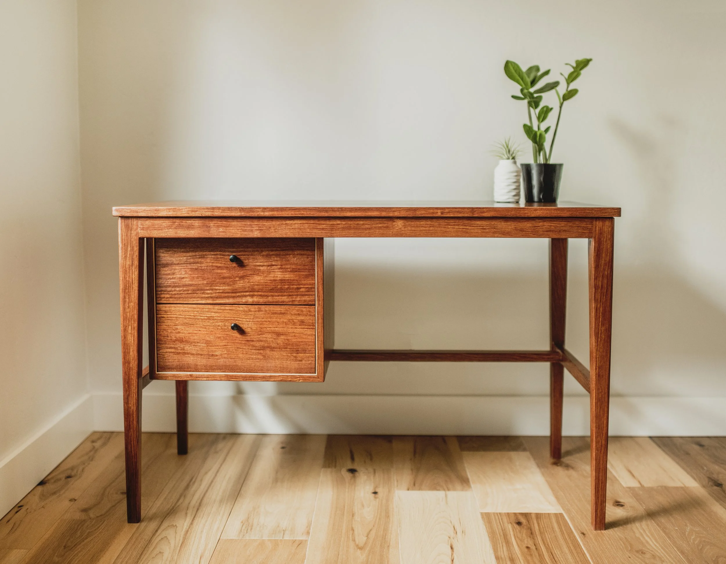 Writing Desk in Bubinga and Madrone with Ebony Accent