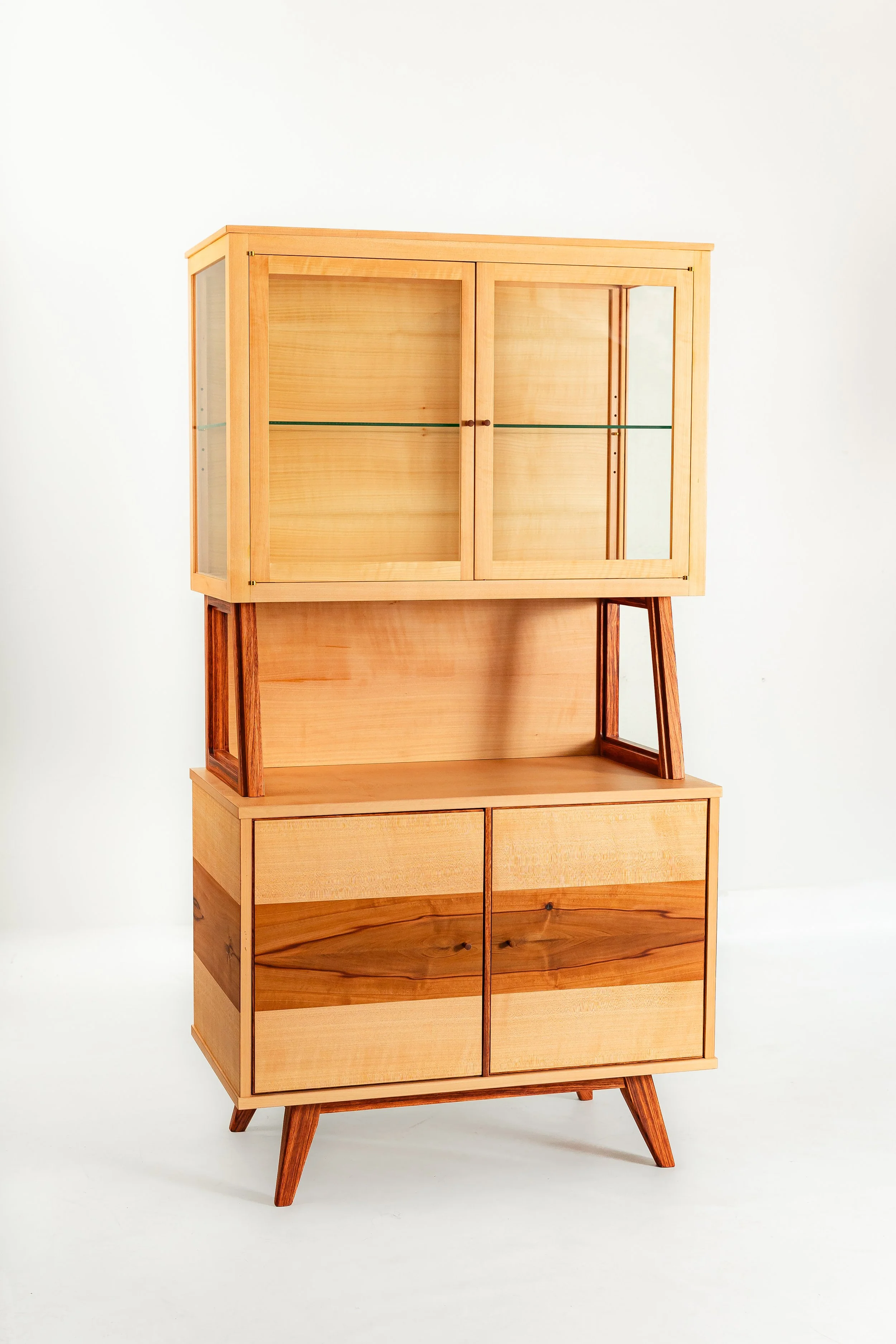 Glass Hutch in Madrone and Bubinga