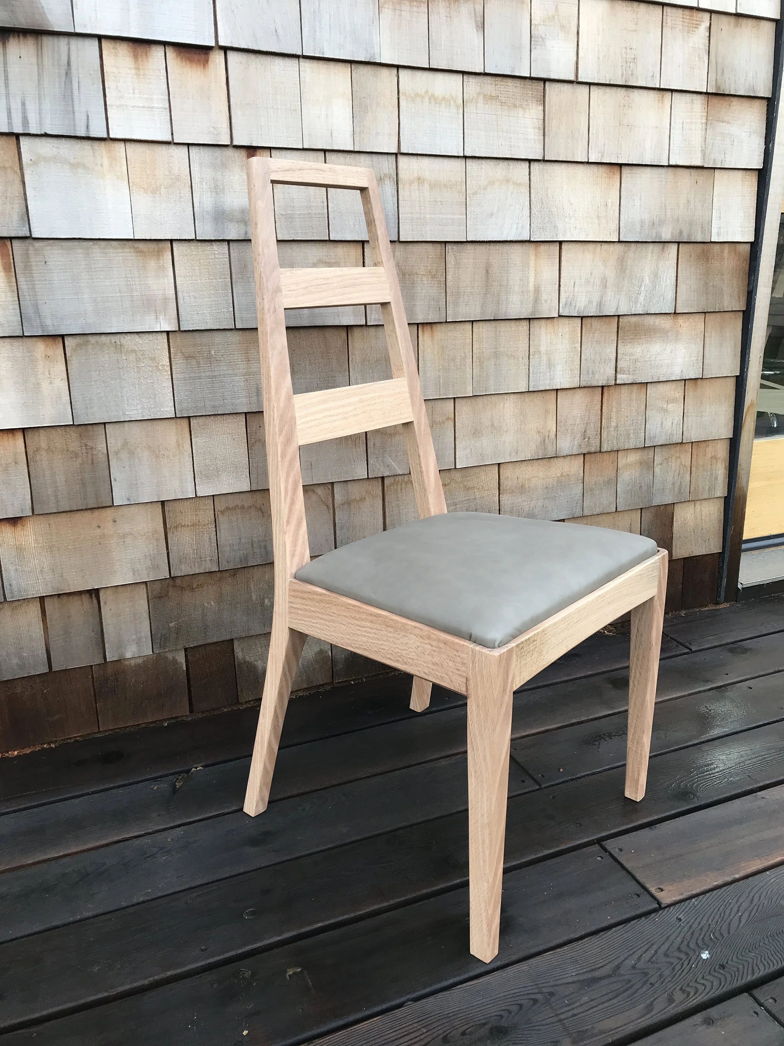 Black Oak Chair with Leather