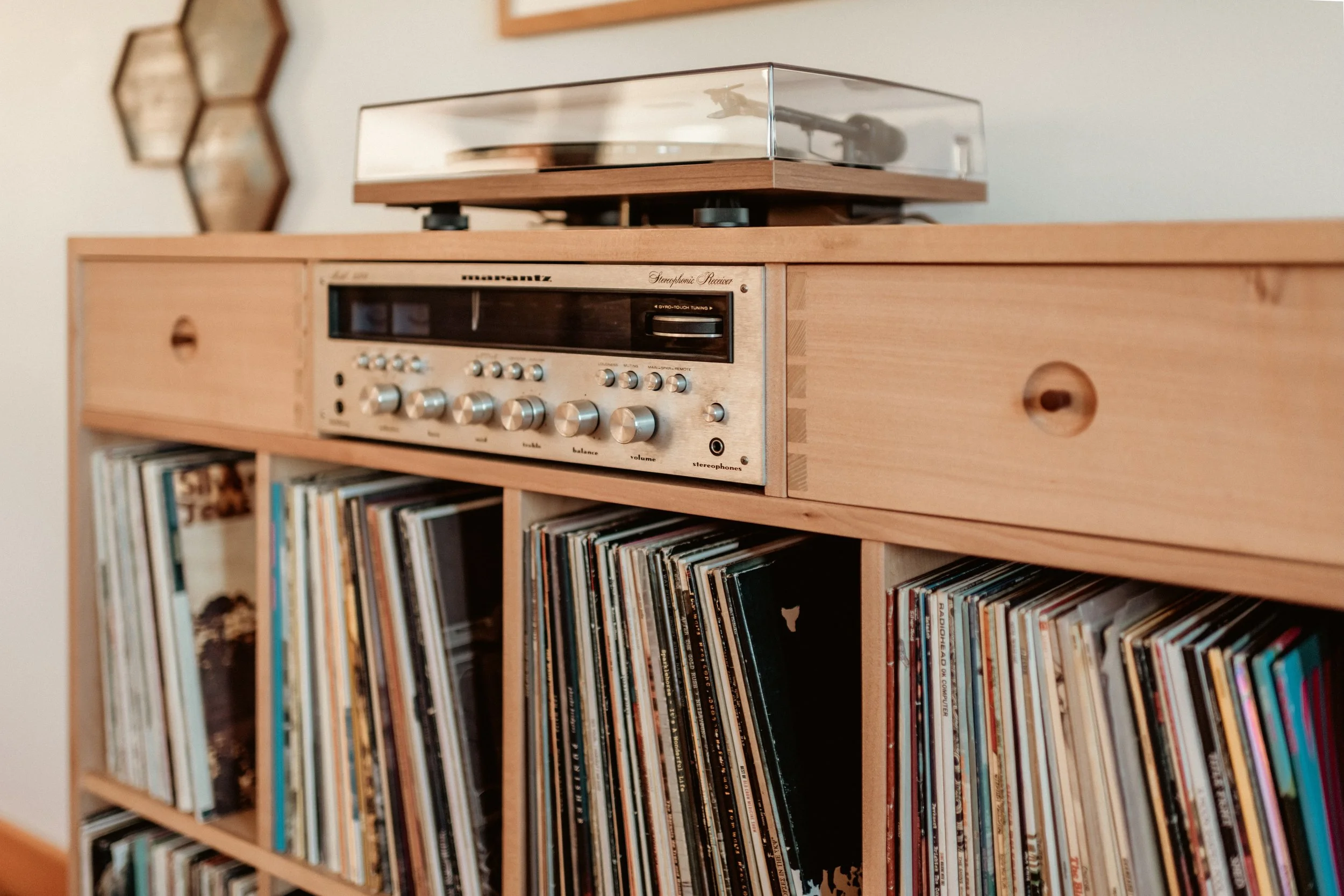 Vinyl Cabinet in Locally Sawn Ash and Madrone