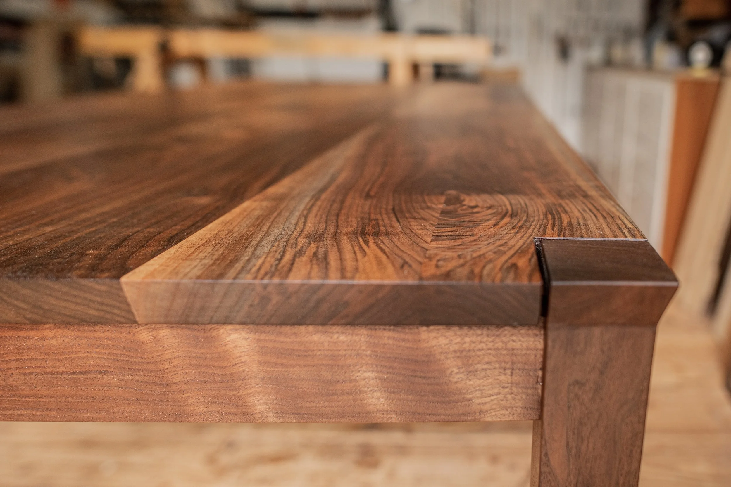 Through Leg Dining Table in Walnut