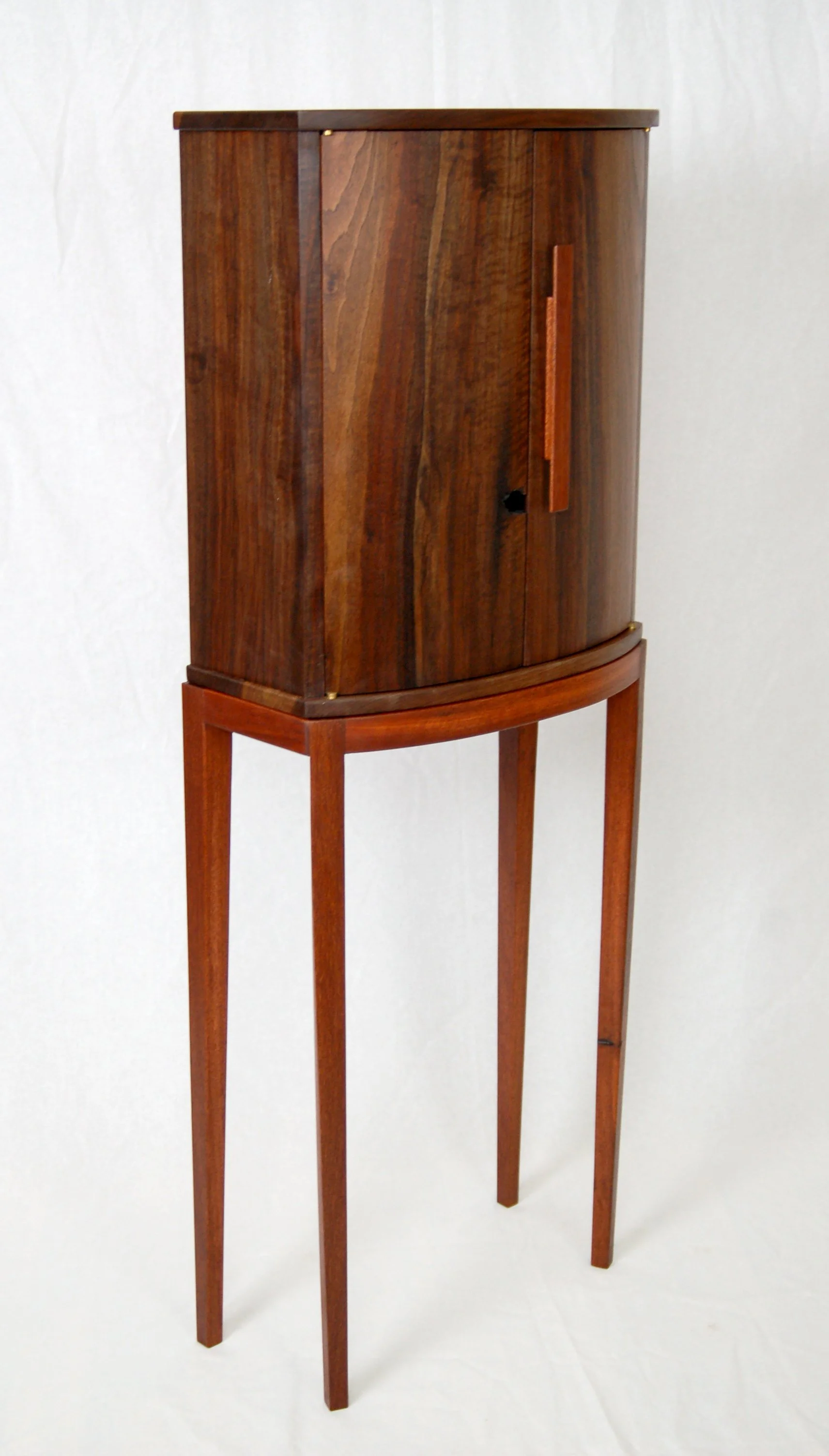 Coopered Cabinet in Walnut with Andaman Padauk