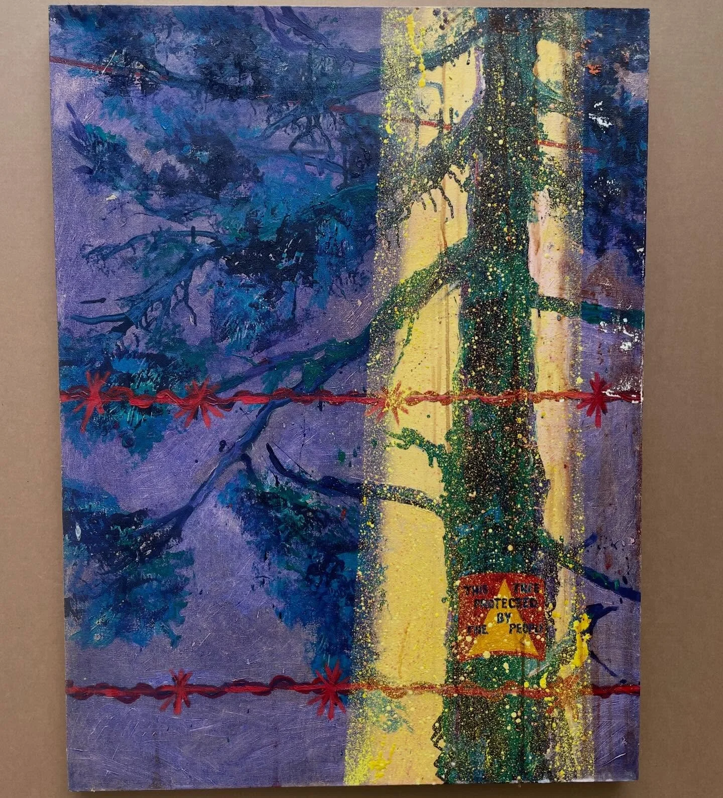 Don Blaisdell Estate. California landscape painting. Environmental activism. Beauty Everyday. Oil on canvas. This tree protected by the people. March 9, 1990 48&rdquo;x36&rdquo;

See a painting you&rsquo;ve fallen in love with? Inquiries? Contact us 