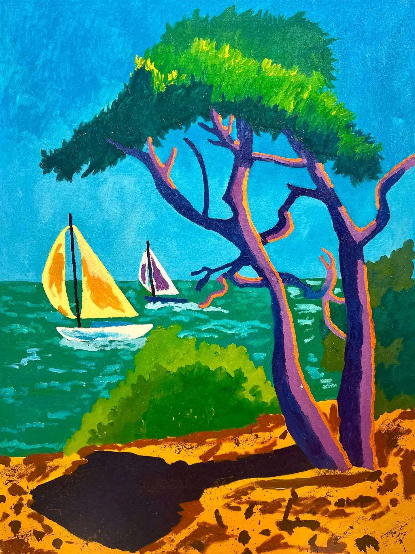 Beauty everyday. Cap d&rsquo;Antibes Sailboats, Oil on Canvas, 48&rdquo; x 36&rdquo; Antibes, France 2010. Don Blaisdell Estate. 

See a painting you&rsquo;ve fallen in love with? Inquiries? Contact us by direct message or at donblaisdell.com 

#mode