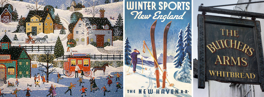 Vintage New England winters tear sheeting and inspiration