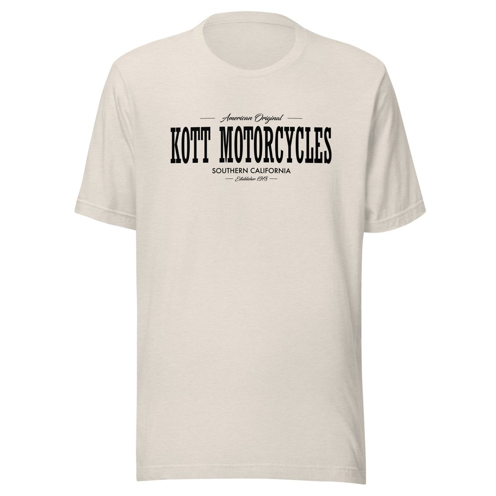 ulækkert Hurtigt Turbine Kott text block t-shirt — KOTT MOTORCYCLES
