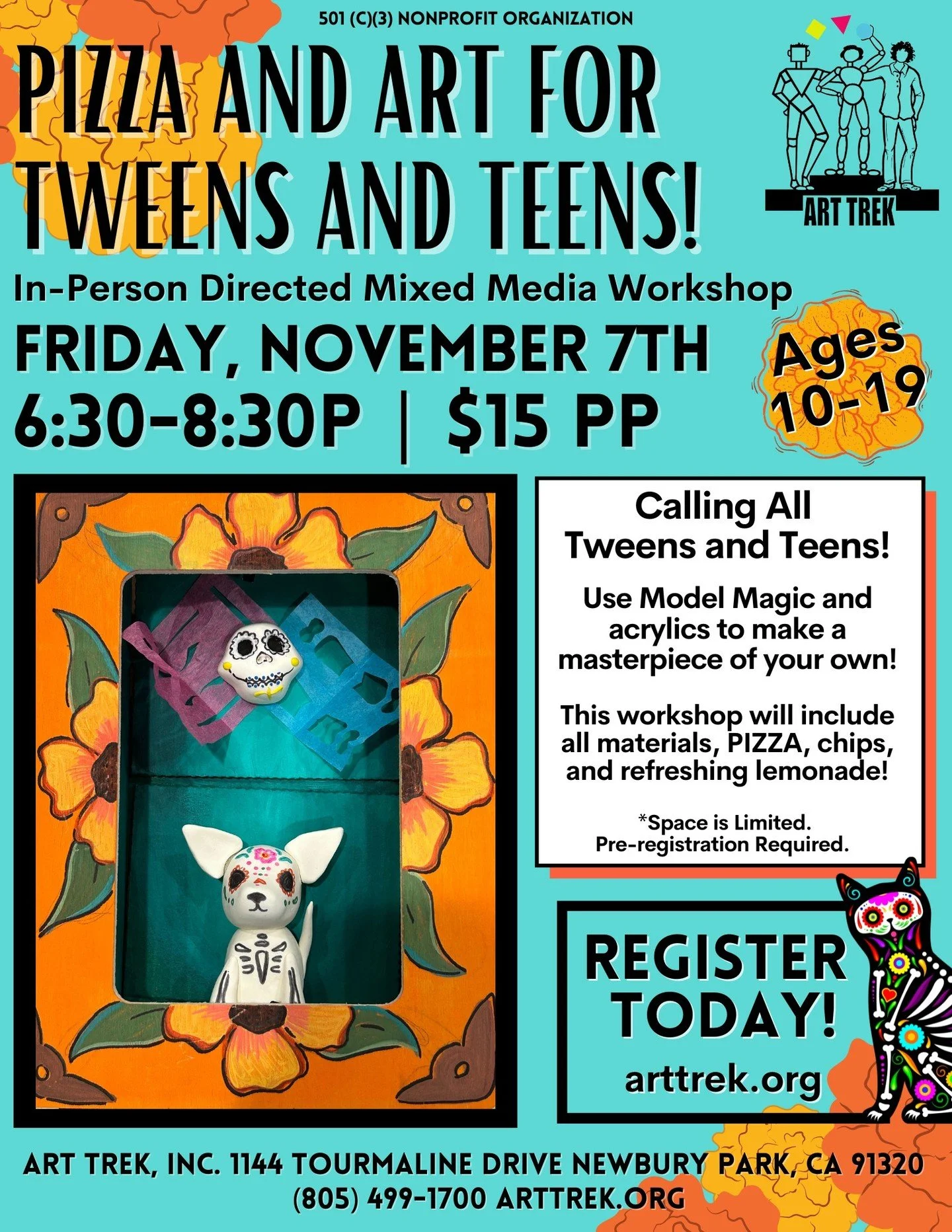 Join us next month for Tween and Teen Night and create a mixed media masterpiece of your own! Workshop for ages 10-19. Gather at the studio for art, friends, food, and FUN! 🍕

🎨 Friday, November 7th
📍1144 Tourmaline Dr, Newbury Park
🕒 6:30-8:30 P