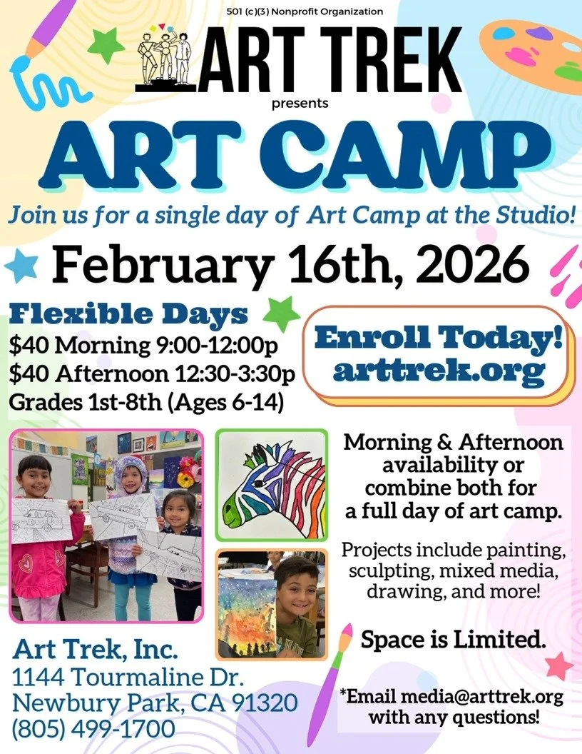 Join us for a single day of Art Camp on February 16th, open to children grades 1st-8th (ages 6-14)! Enrollment is now open on our website-- Link in our bio!

🎨 Morning and Afternoon sessions offer a variety of unique art projects for grades 1st-8th.