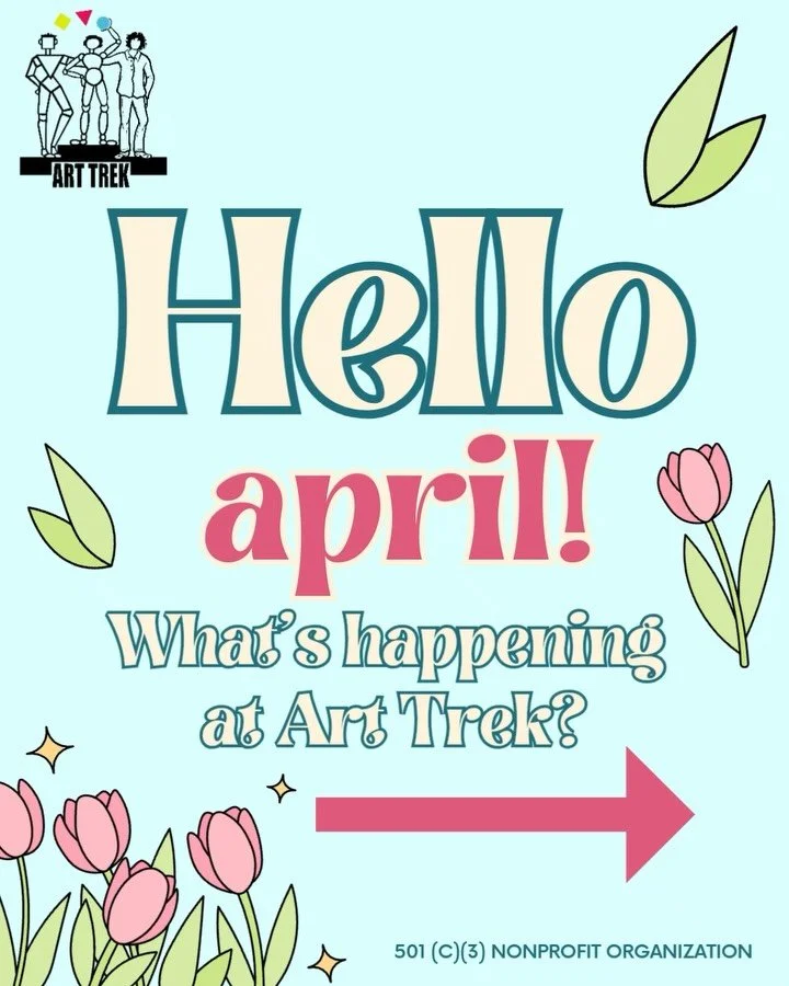 Happy April! 🎨 Mark your calendars because we have SO much in store at the Studio. Swipe to see events we have planned in April, plus future events you don&rsquo;t want to miss!

Register for workshops and events by visiting www.arttrek.org&mdash; l