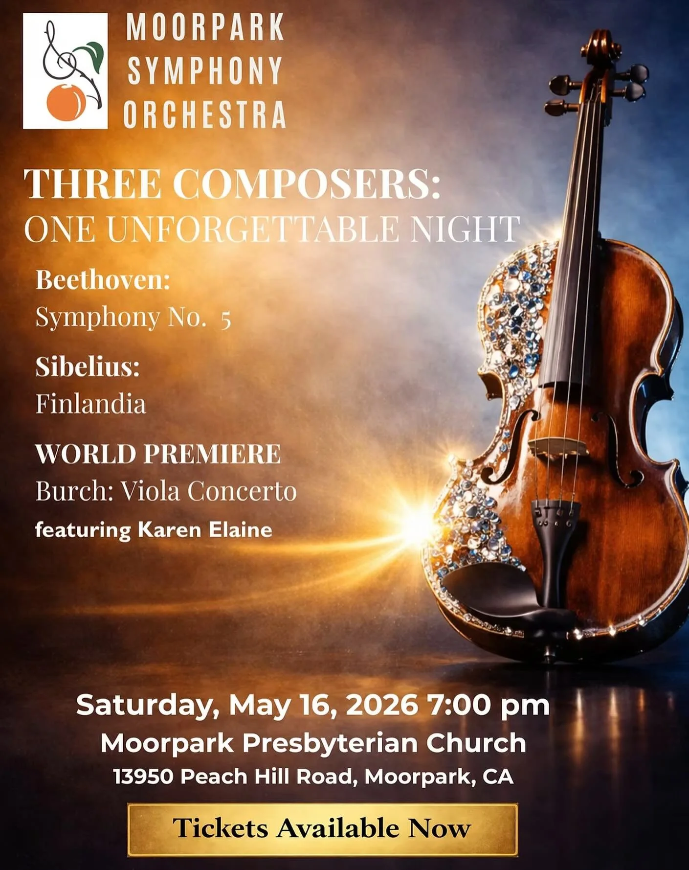 Get your tickets now for Saturday, May 16th at 7:00pm at the Moorpark Presbyterian Church at www.moorparksymphony.org/tickets @moorparksymphonyorchestra 

This will be an incredible evening of music with the power of Finlandia, the unforgettable melo