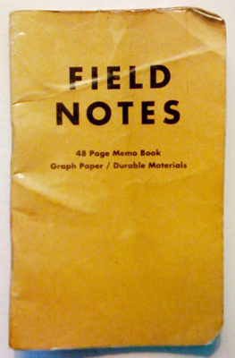 I'm not writing it down to remember it later, I'm writing it down to remember it now, with FIELD NOTES