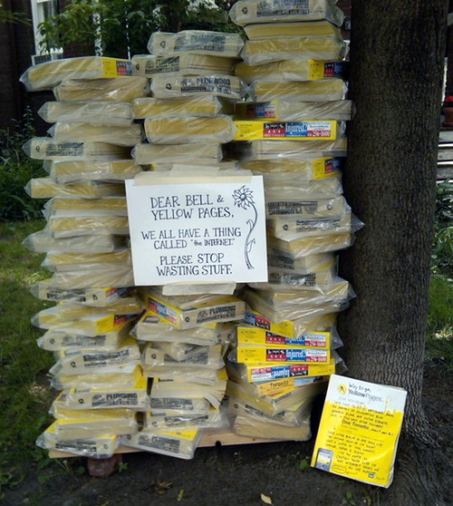 Got too many Yellow Pages & White Pages lying around gathering dust? Haven't got a chance to recycle 'em? Here's some ideas