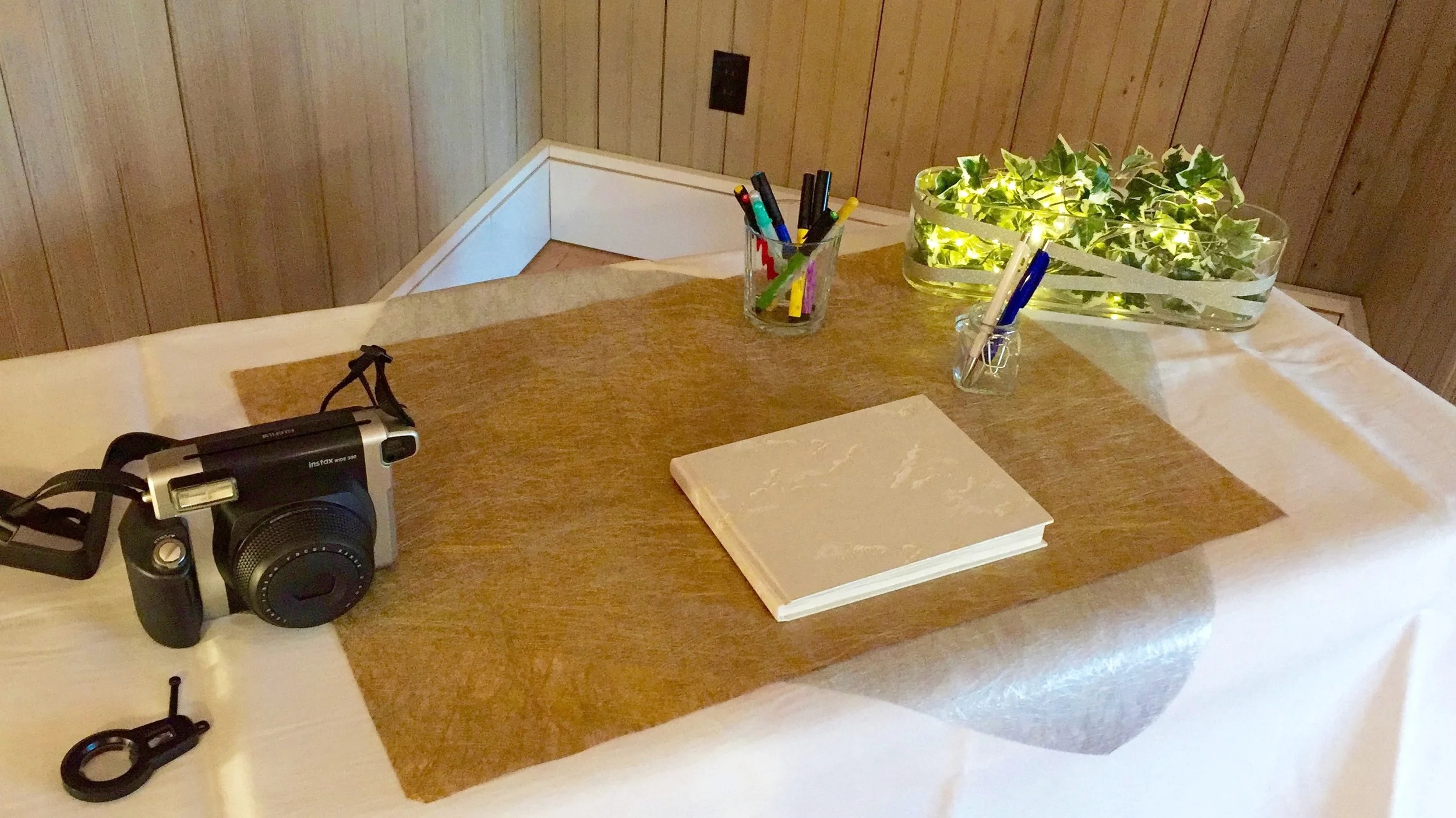 Setting up the reception table!