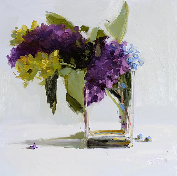 Lilacs, Forget-Me-Nots, and Evening Primrose