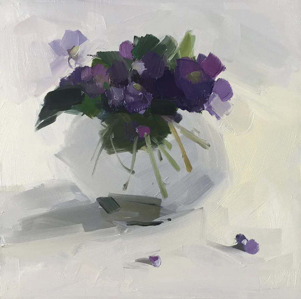 Violets on White