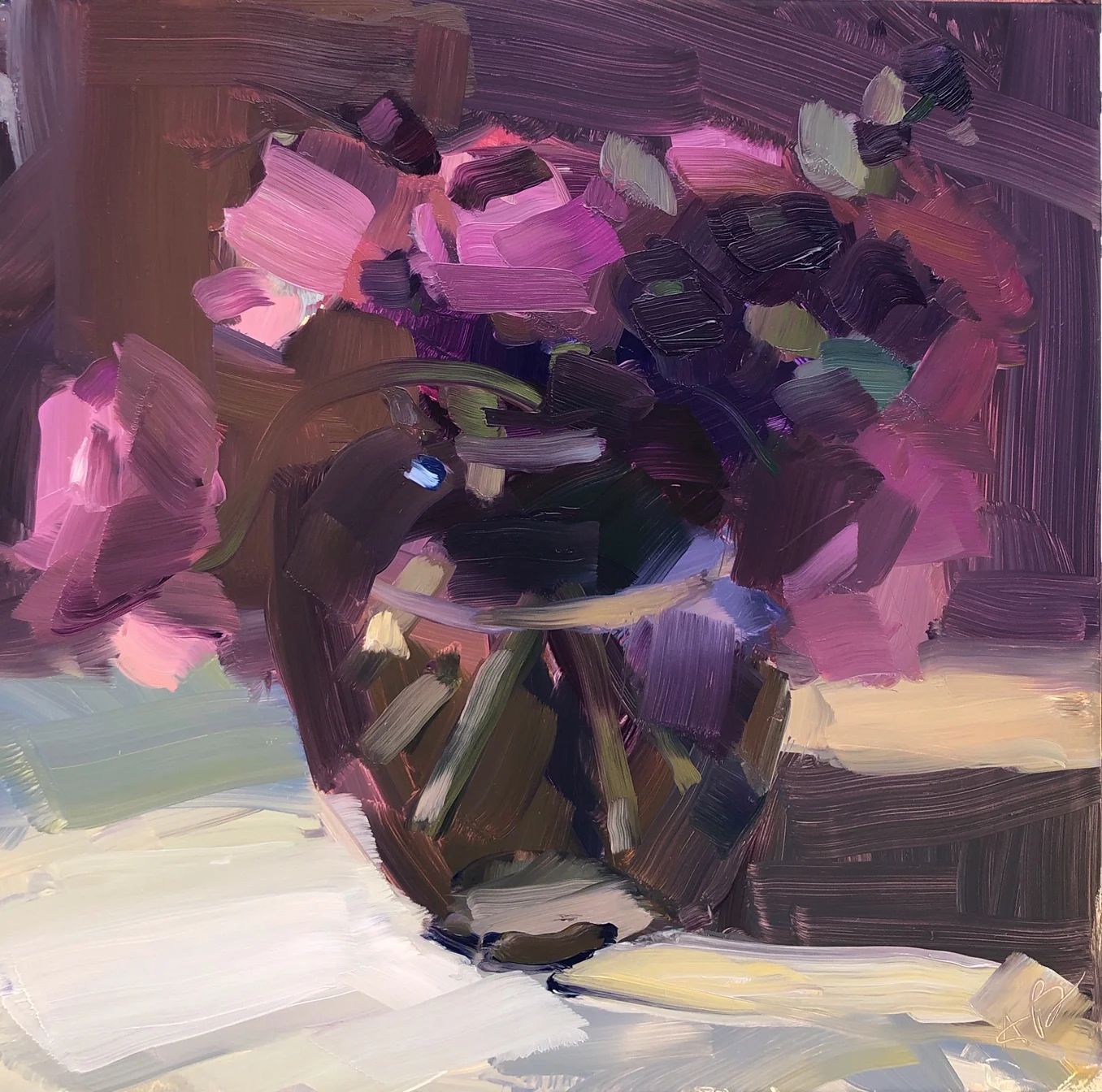 March Ranunculus and Purple Staff