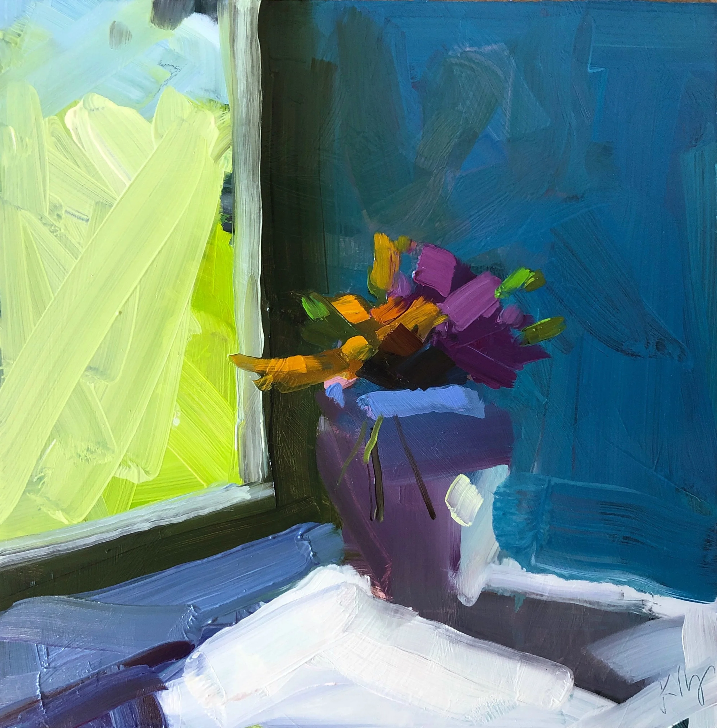 Summer Window, 8 x 8, oil on panel.