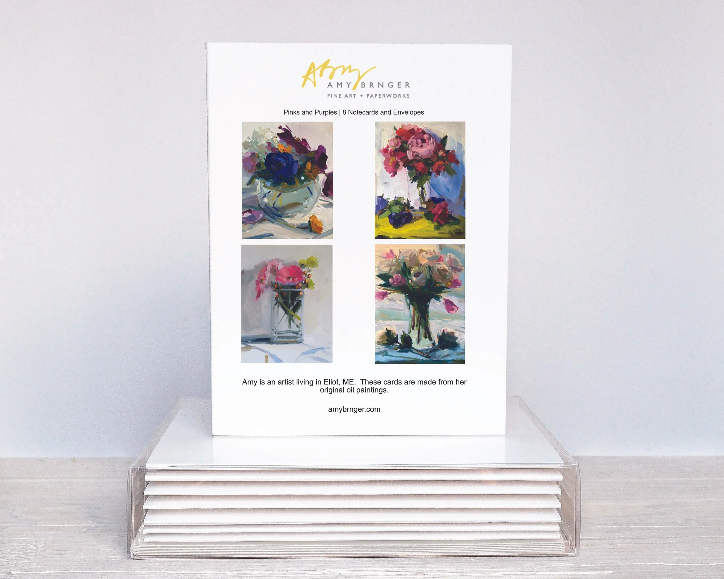 NEW Pinks and Purples Note Card Set (8 cards)