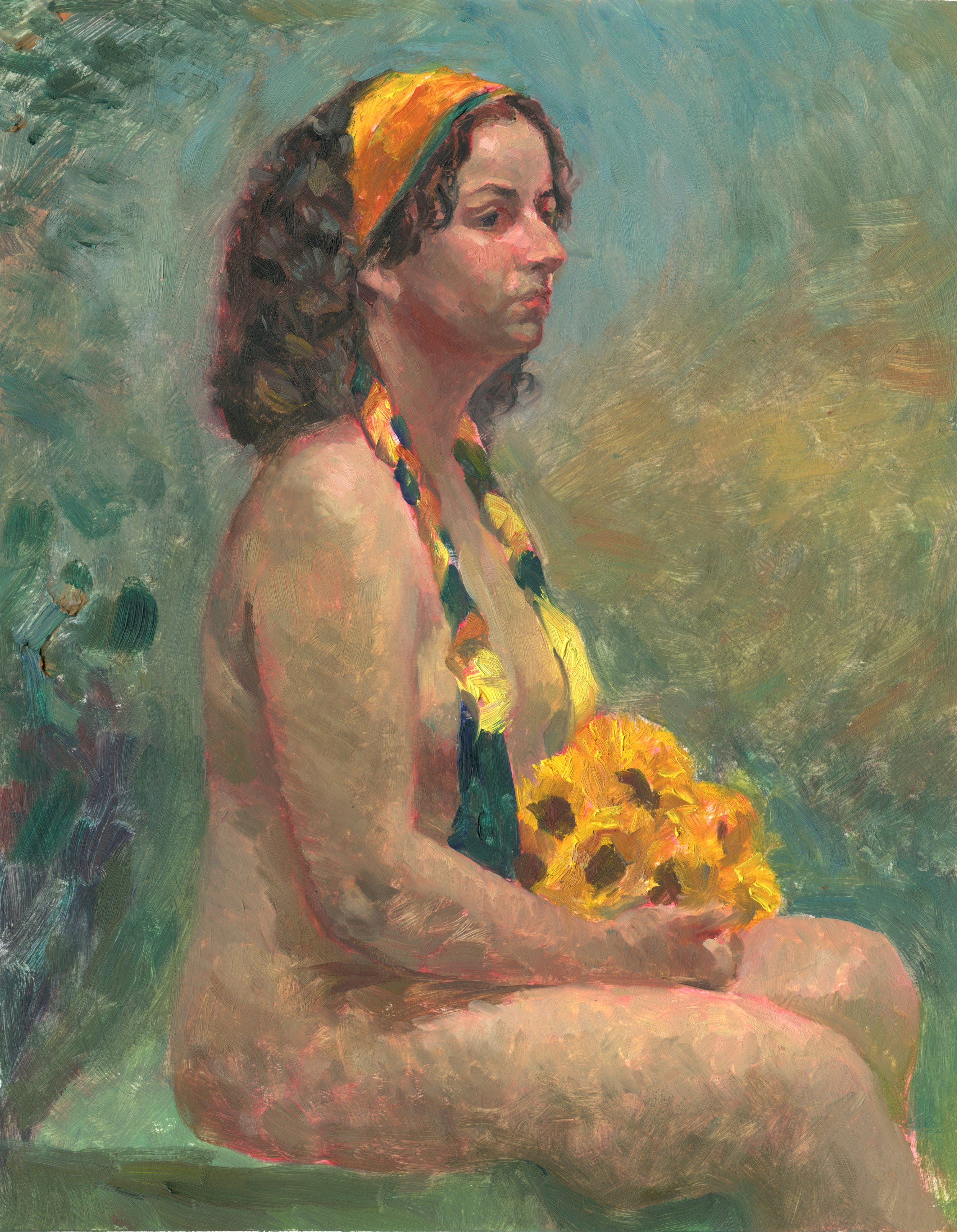 Nella with Sunflowers