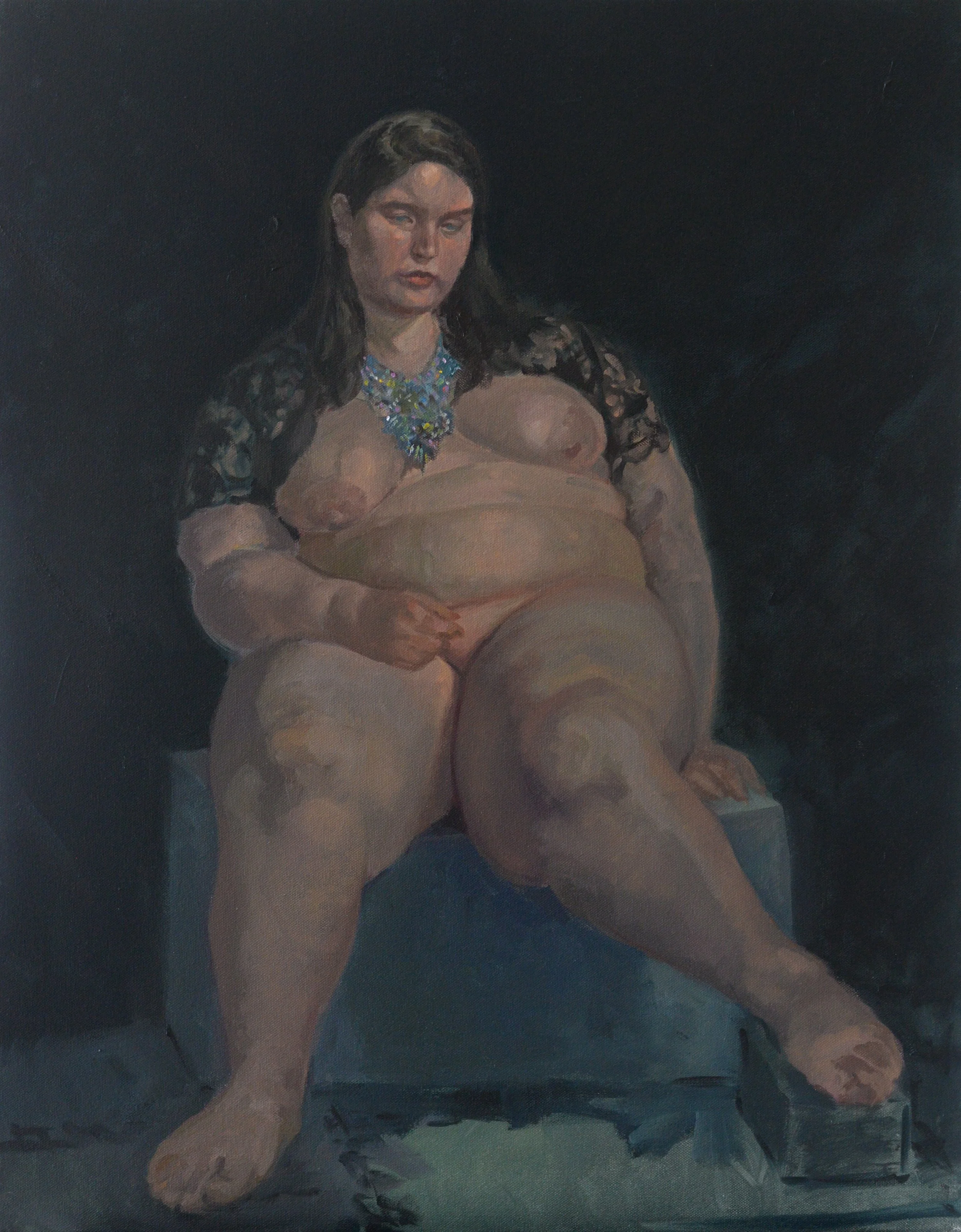 girl with dark background