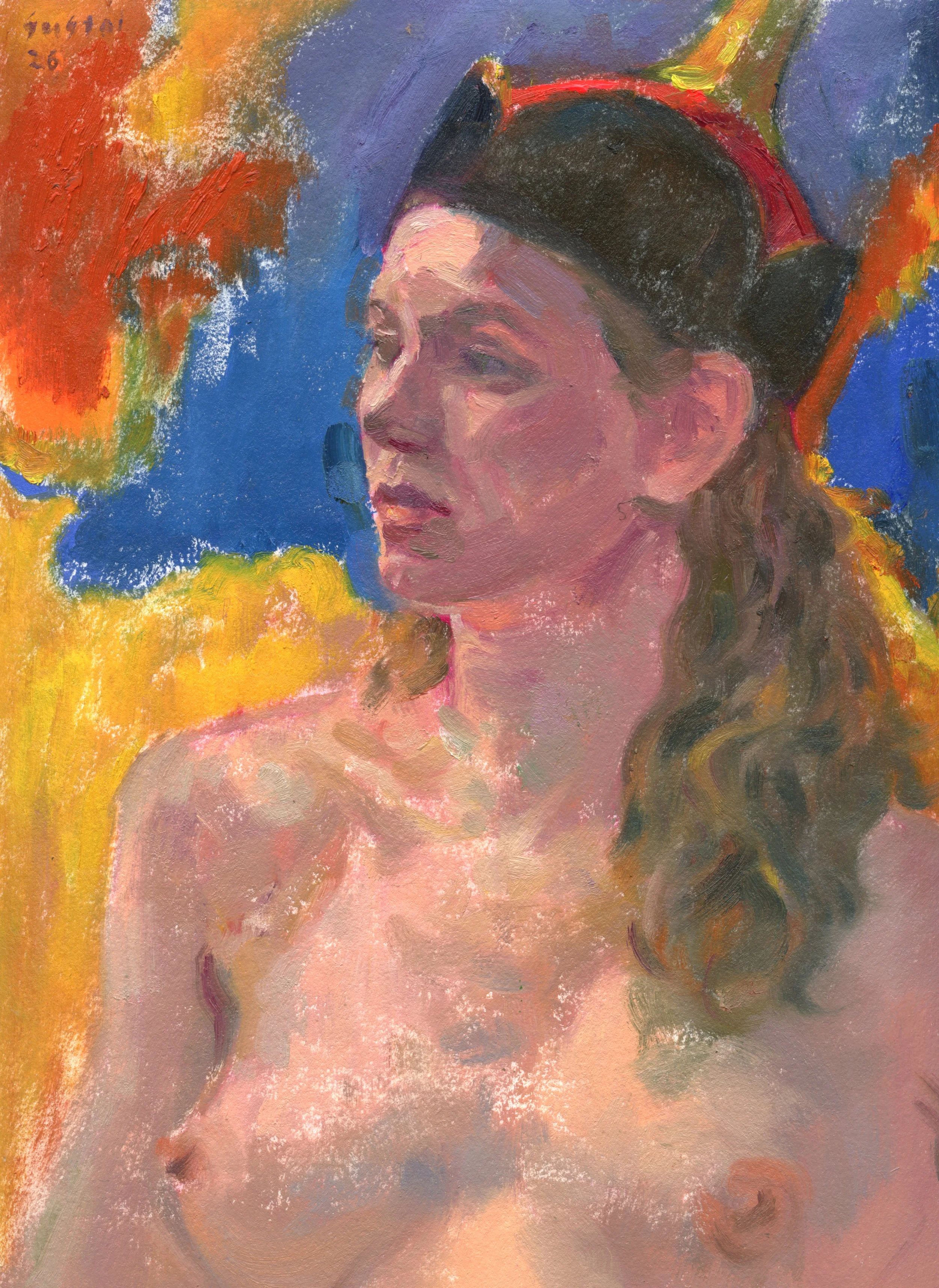 Girl in Mongolian hat