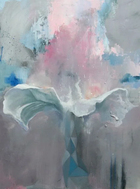 Conversations with a little bird oil on board 18"x24" 2013