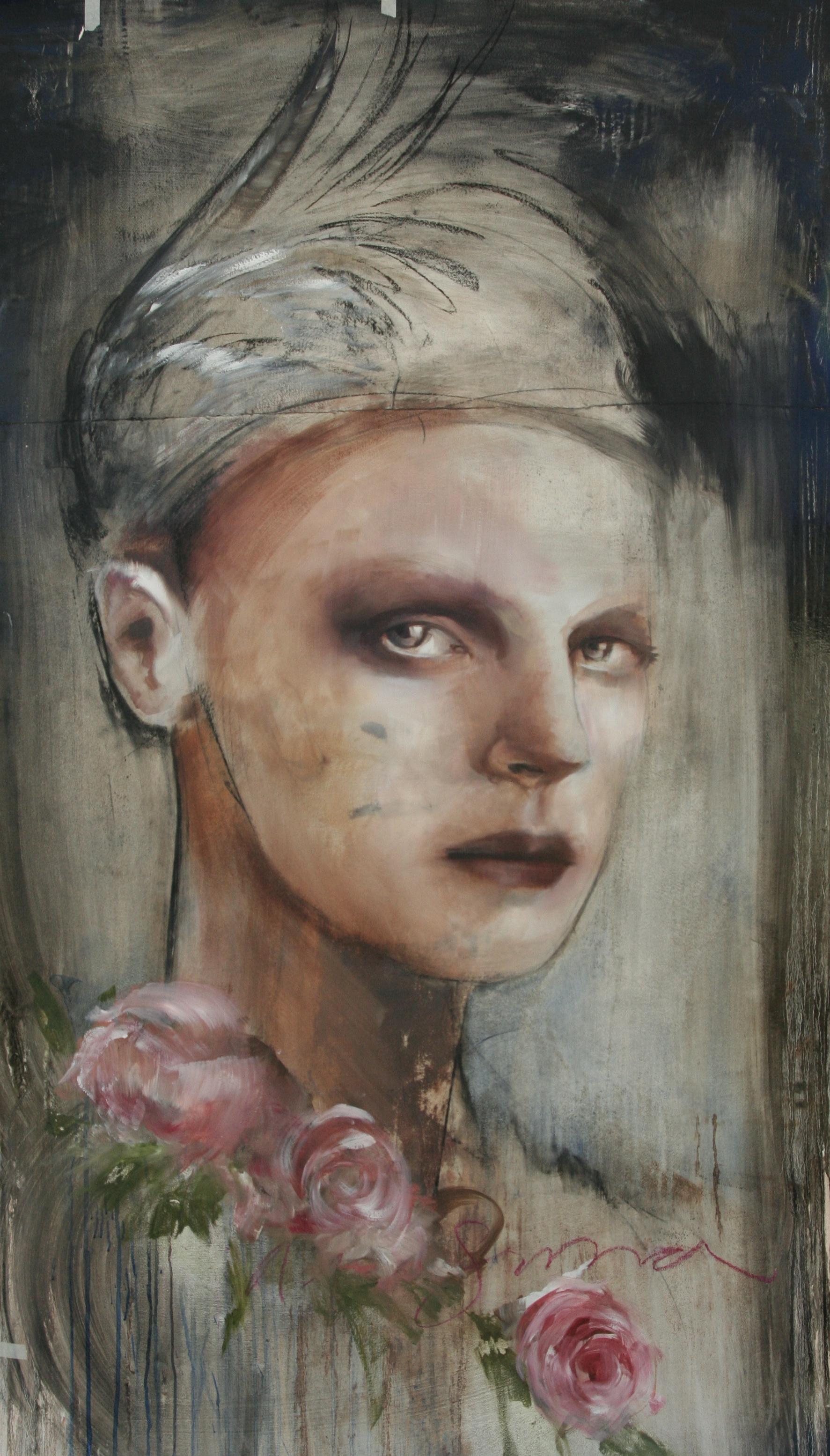 Halosima 40"x65" oil on arches watercolor paper 2012