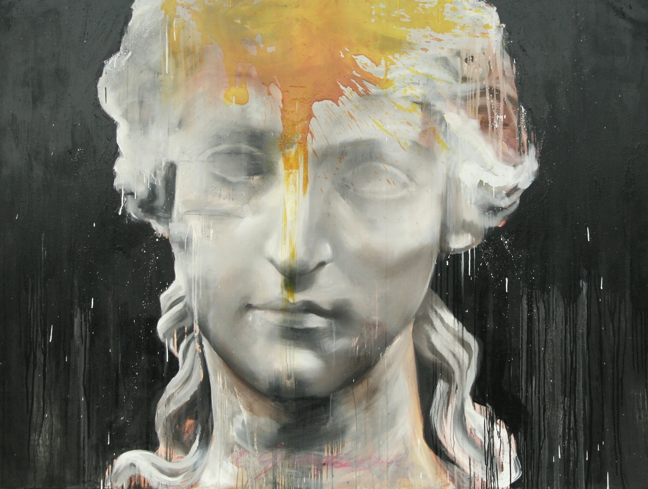 The Sun from yellow oil on canvas 72"x96" 2011