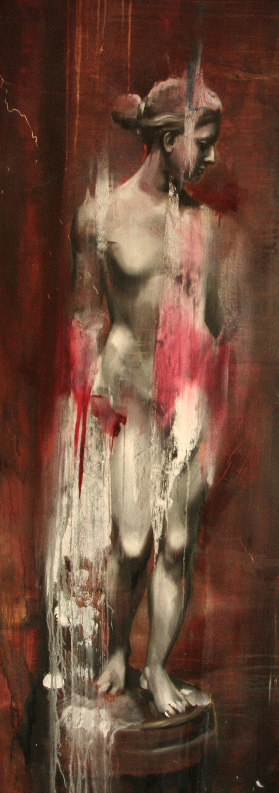 Phosporous oil on stonehenge 24"x70" 2011