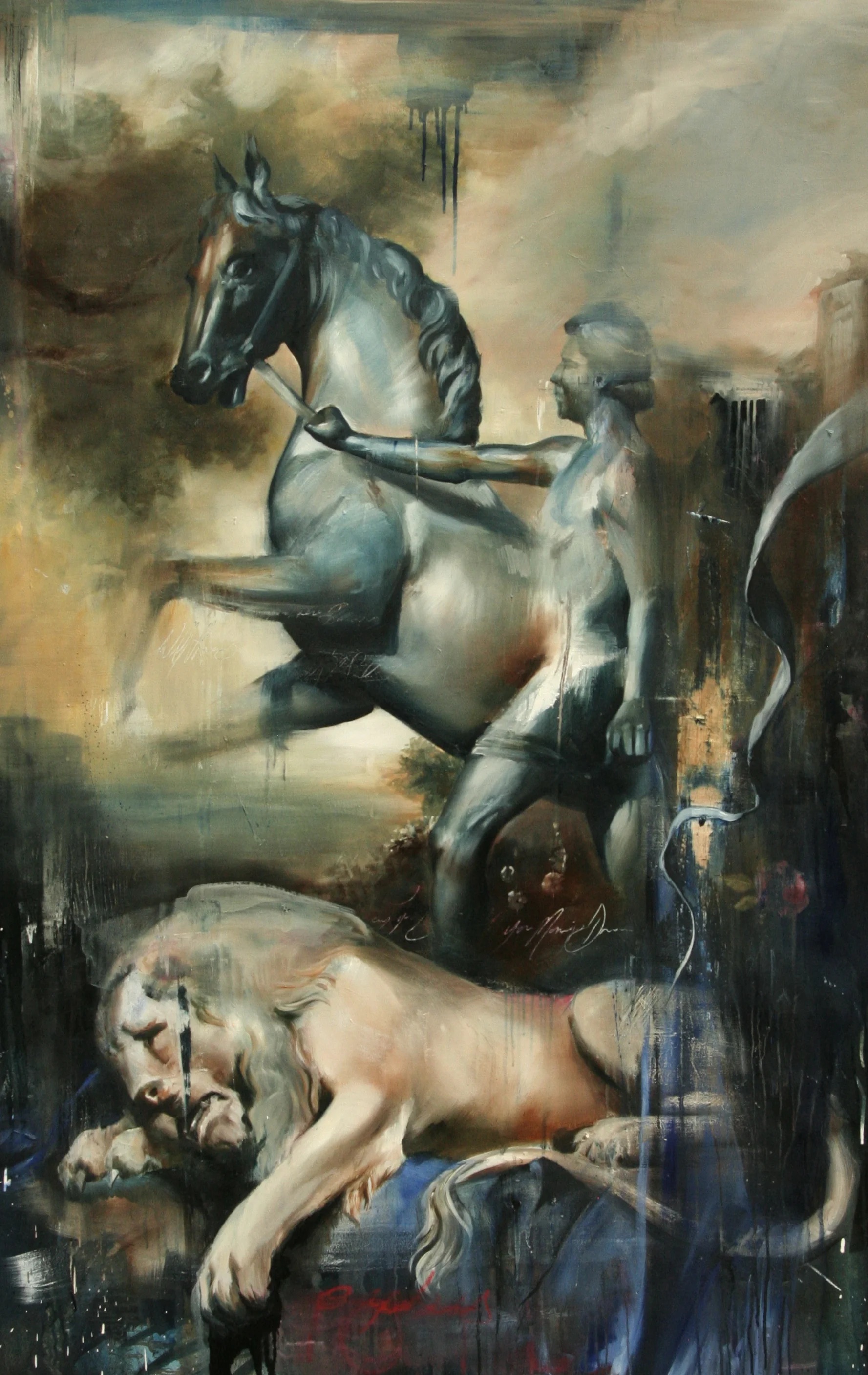 Of history and lies oil on canvas 48"x74" 2011