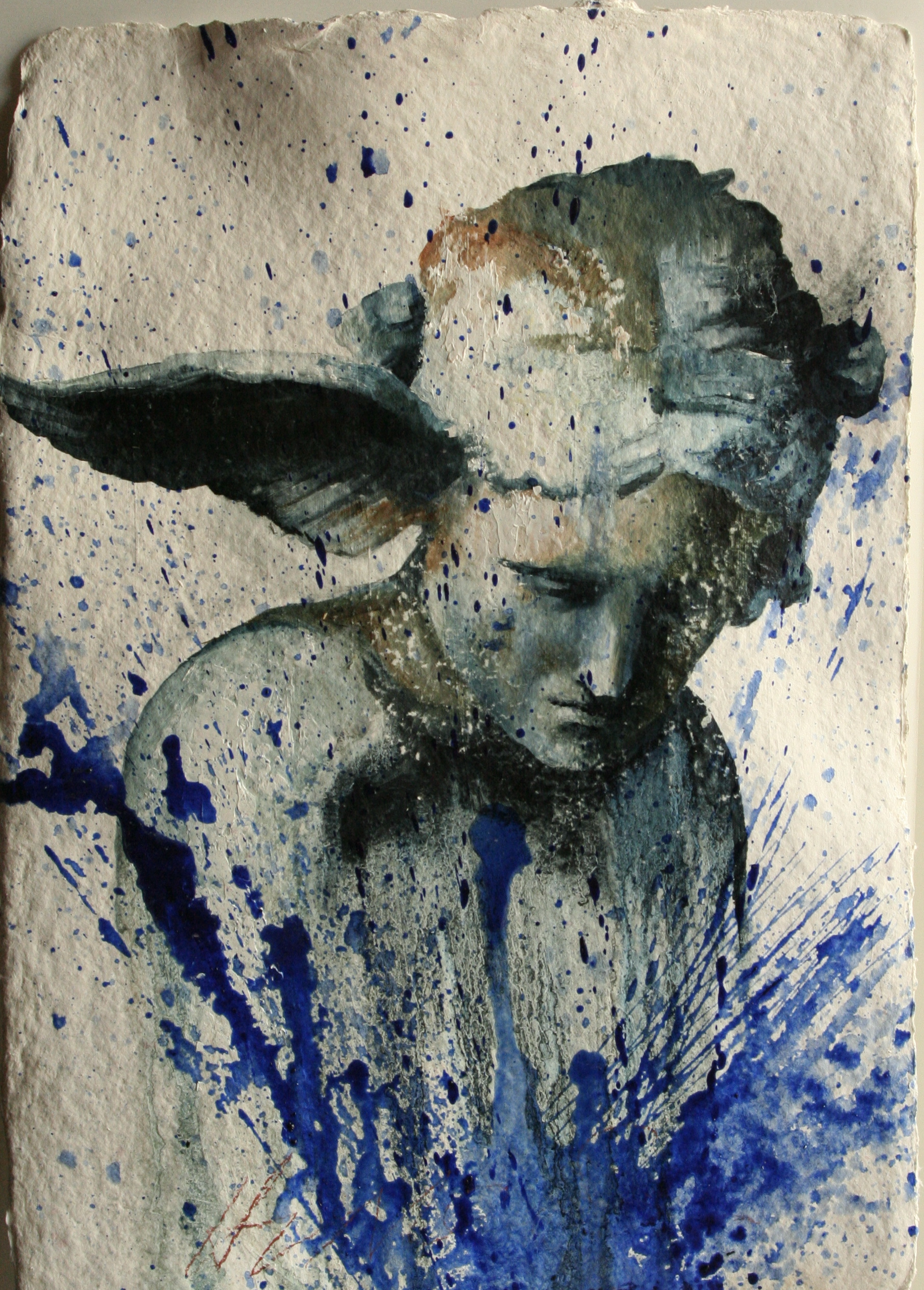 Hypnos oil on handmade paper 14"x20" 2011